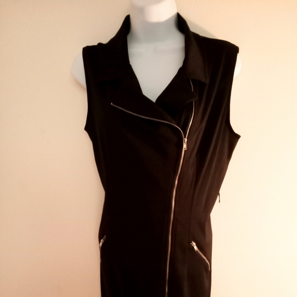 NWOTπ FREE GIFT IS INCLUDED πDiagonal Zipper Metal Stretchable Dress Midi - Picture 6 of 15